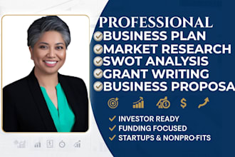do swot analysis, business plans, market research and grants proposal