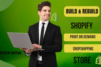 build pod shopify branded dropshipping shopify website