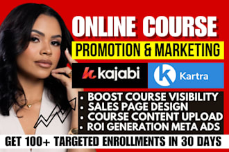 do udemy course promotion kajabi thinkific kartra course marketing sales expert