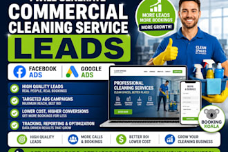 generate commercial cleaning service leads ads janitorial booking koala website