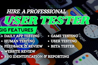 user test beta test manual test saas website app game and provide feedback