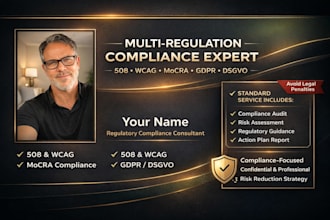 provide regulatory compliance consultation for 508, wcag, mocra, gdpr and dsgvo