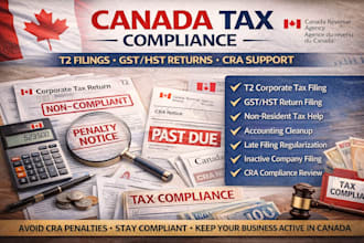 handle canada tax compliance, t2 filing, gst hst return and cra support