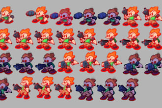 do fnf character animated, sprite sheet, friday night funkin, fnf mod