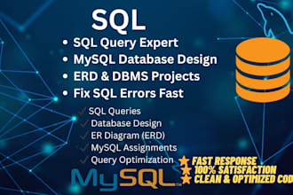 create sql query, design database, erd, mysql assignment