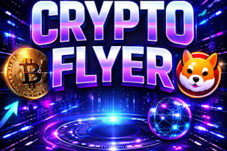 design animated motion flyer crypto flyer for nft, meme coin and web3 blockchain
