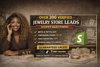 verified 200 jewelry shopify store sales, jewelry shopify marketing, tiktok ads