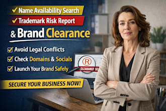 do startup brand clearance, name availability search and trademark risk report