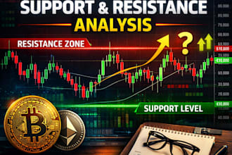 provide educational support and resistance analysis for your crypto chart