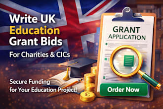 write UK education grant bids for charities and cics