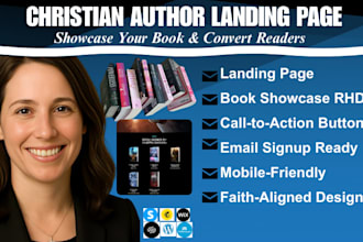 design a christian author landing page that converts readers into buyers