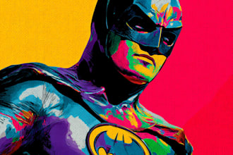 design an amazing superhero pop art