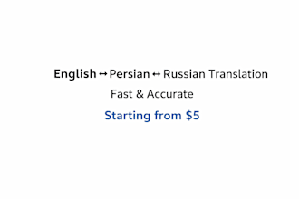 translate english to russian and persian professionally