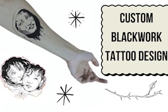 design a bold dark tattoo with a raw artistic vibe