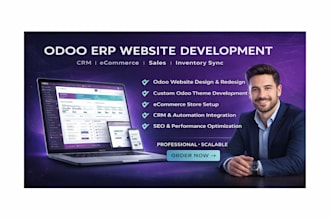 build a professional odoo erp, CRM, ecommerce and inventory website