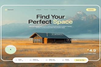 design airbnb property website, short term rental website booking website