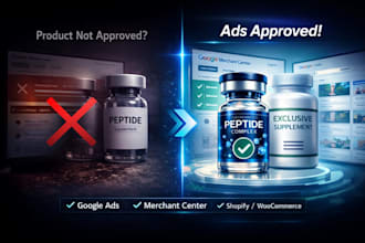 manage and fix google merchant center and ads for supplement brands