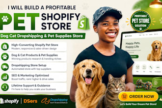 build a profitable pet shopify store, dogcat dropshipping and pet supplies store