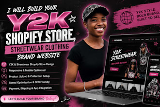 build your y2k shopify store, streetwear clothing brand website