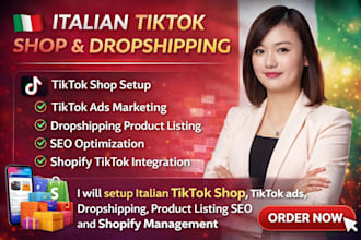 italian tiktok shop tiktok ads dropshipping product listing SEO shopify tiktok