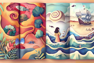 create colourful book illustrations and book covers