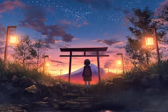draw an background anime any in style