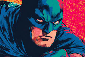 illustrate a superhero pop art portrait