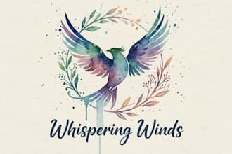 design a soft and elegant watercolor logo for your brand