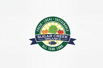 design modern sugar creek organics logo