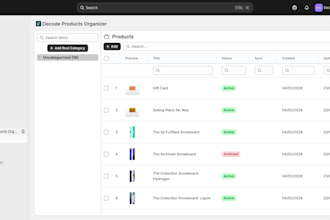 make extension to organiz shopify products in folders