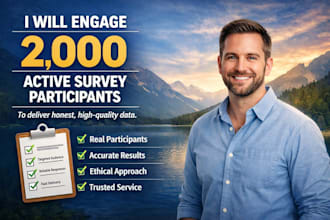 deliver 2000 active survey respondents for your polls questionnaires