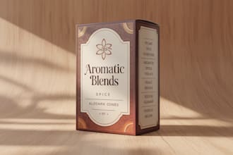 design product box packaging and a custom product label design
