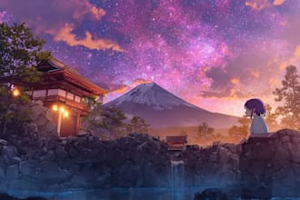 illustrate anime background for visual novels or games