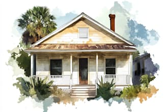 paint watercolor house portrait