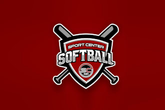 design sports softball club program logo