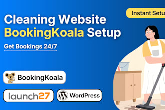 create cleaning service website with bookingkoala, launch27, wordpress or wix
