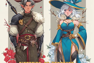 draw your dnd character art or original character design