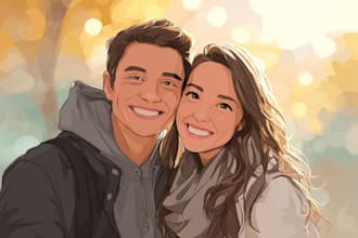 turn your love story into disney style art