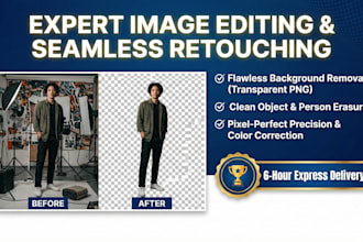 do expert image editing, remove background, and erase objects