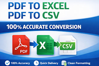 convert PDF to excel or CSV with accurate formatting