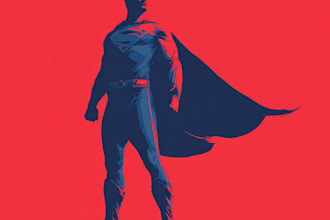 draw superhero team illustration