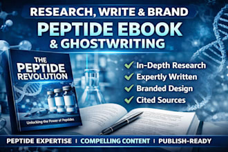research, write and brand peptide ebook, ghostwrite peptide book