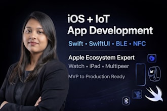 develop ios and apple ecosystem apps with iot, ble, mqtt, custom protocols etc