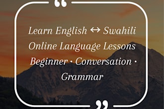 teach you english from swahili or swahili from english
