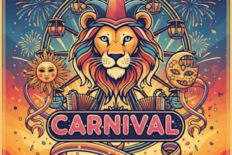design a fun and colorful carnival logo for your brand or event