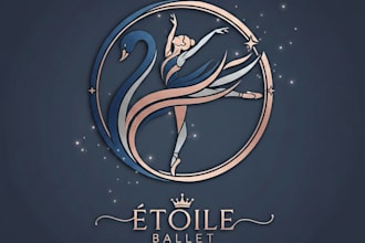 design a graceful ballerina logo for your brand