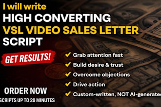 write high converting vsl video sales letter script