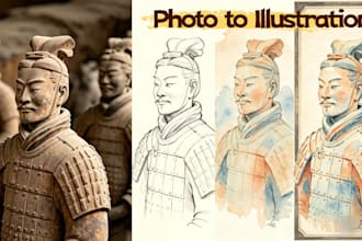 create unique chinese style illustration, character and cultural art