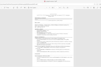 create a professional ats friendly resume for freshers