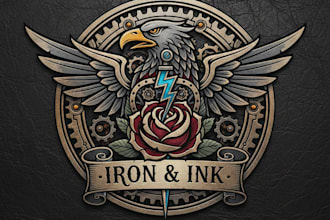 design a unique tattoo machine logo for your brand